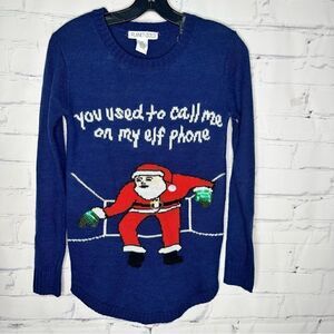Planet Gold XS blue Drake Hotline Bling Santa Sweater